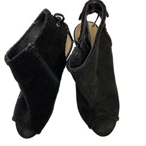 Cato Black Open Toe Wedge Ankle Boot - 10W